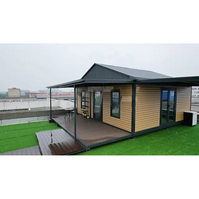 SmartSpace 2-Bedroom Prefab Tiny House with Porch – Modern Modular Home with Kitchen, Bathroom, and Living Area
