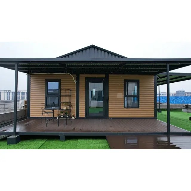 SmartSpace 2-Bedroom Prefab Tiny House with Porch – Modern Modular Home with Kitchen, Bathroom, and Living Area